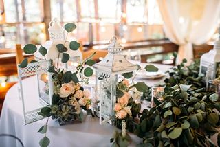 wedding deco, eucalyptus candles, elegant, classy