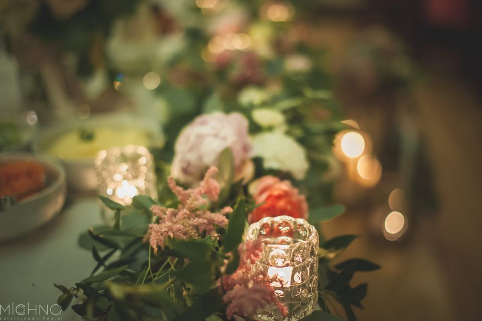 floral decoration, candles flowers pastels, florist poland