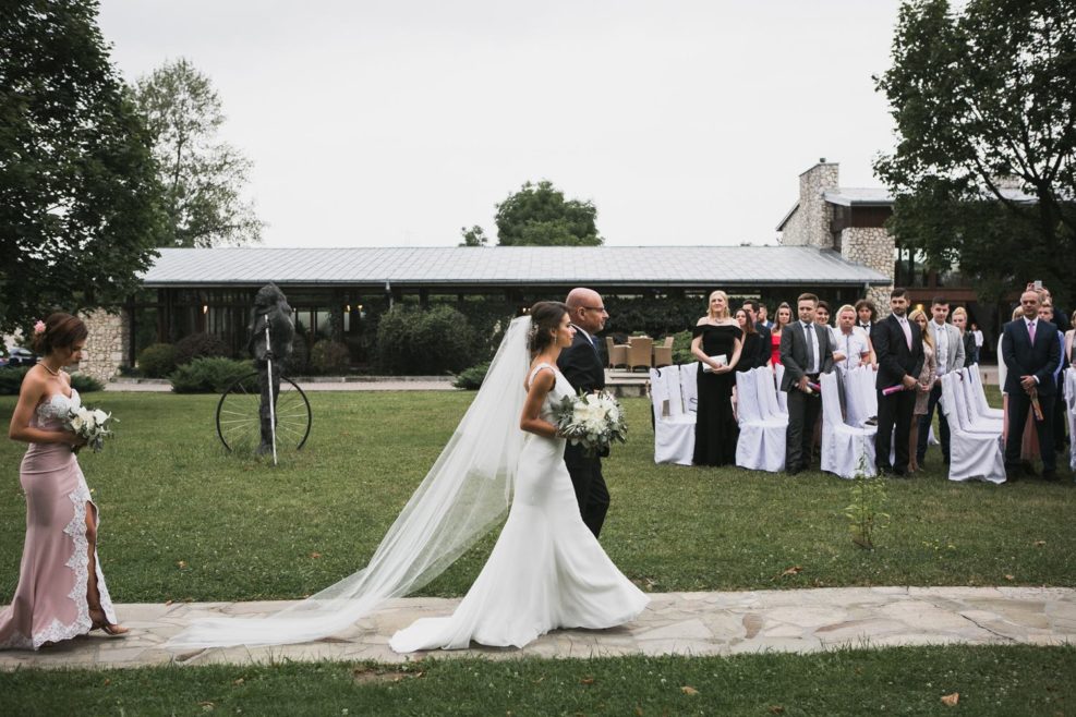 symbolic wedding, bride walking to alter