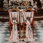 wedding chairs decoration, pastel roses